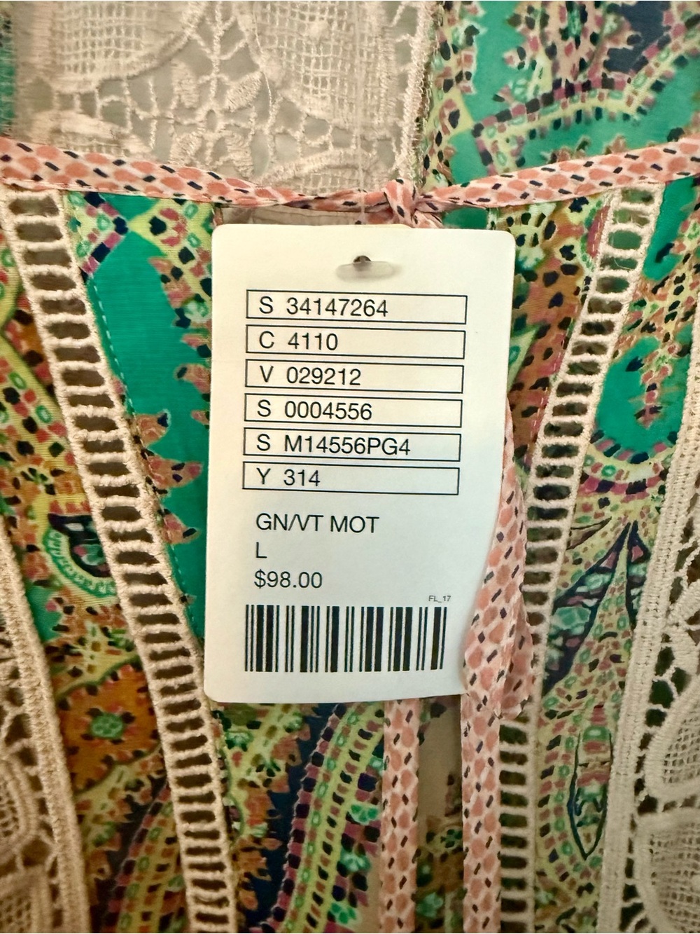 Anthropologie meadow rue giada peasant blouse, NWT, Size Large - Picture 6 of 8